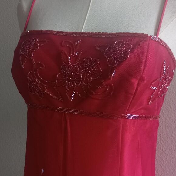 Y2K Floral Beaded Sequin Fairygoth Prom Dress - Picture 3 of 5